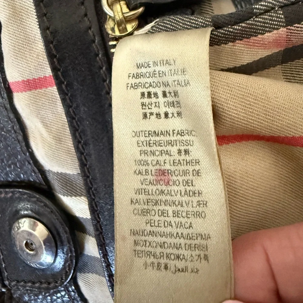 Burberry Elegant Dark Brown Leather Tote Bag - Picture 8 of 12